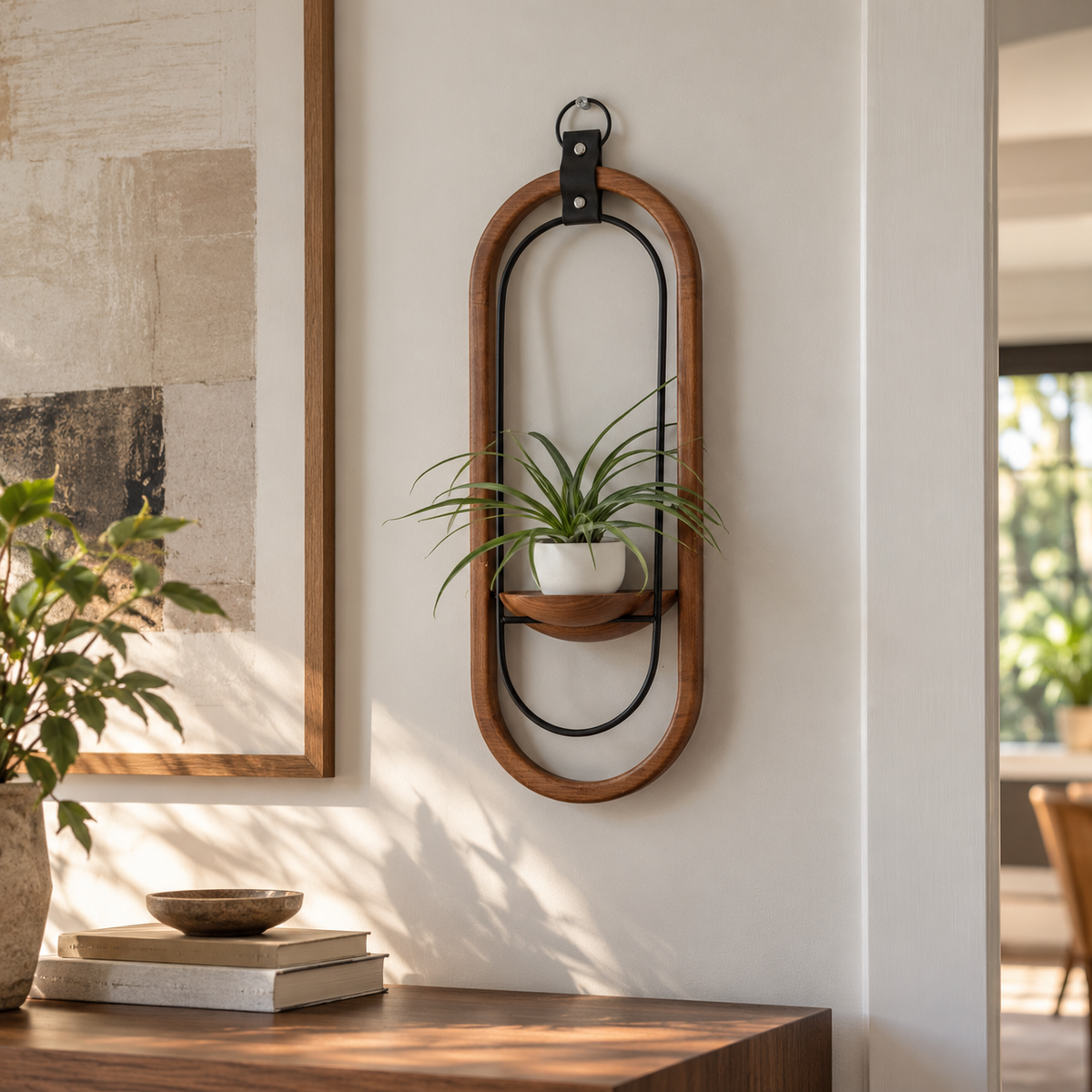 Crescent Air Plant Shelf + Pot