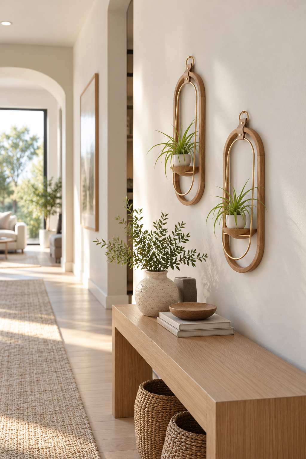 Crescent Air Plant Shelf + Pot Duo