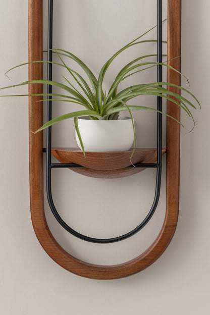 Crescent Air Plant Shelf + Pot Duo