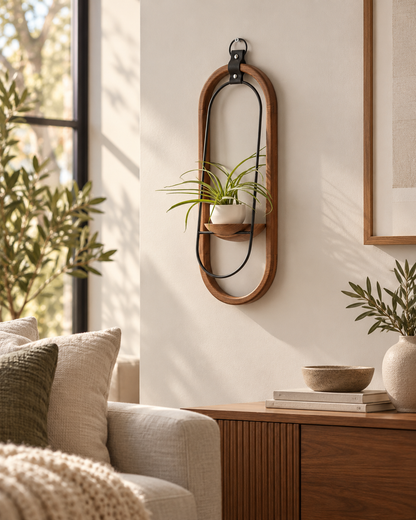 Crescent Air Plant Shelf + Pot