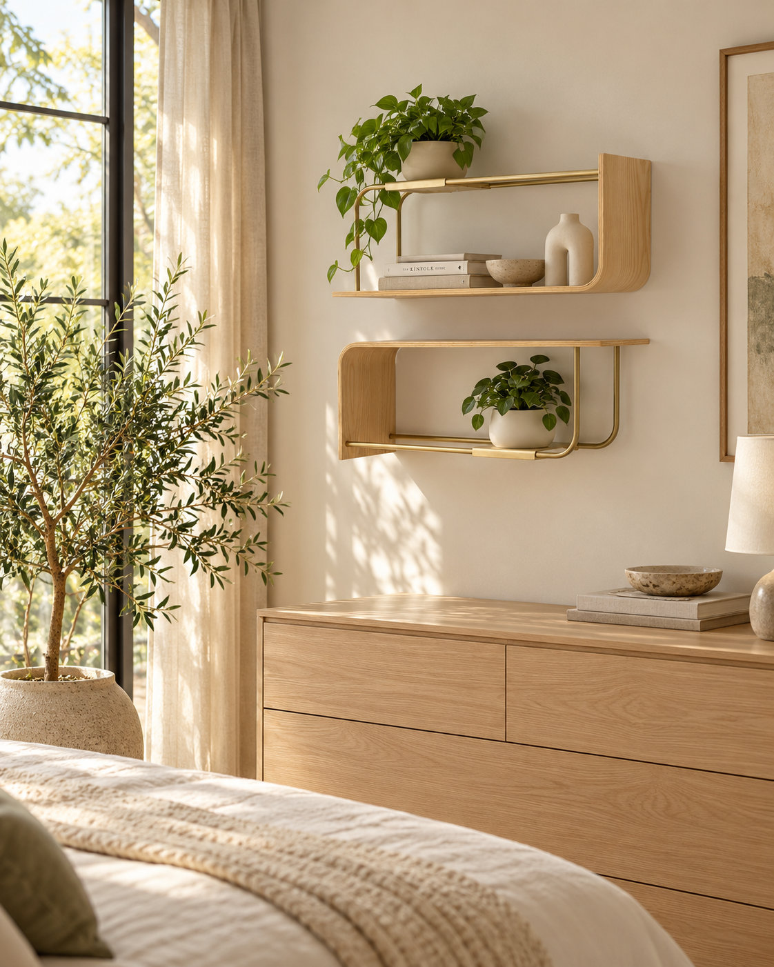 Curve Wall Shelf + Pot Duo