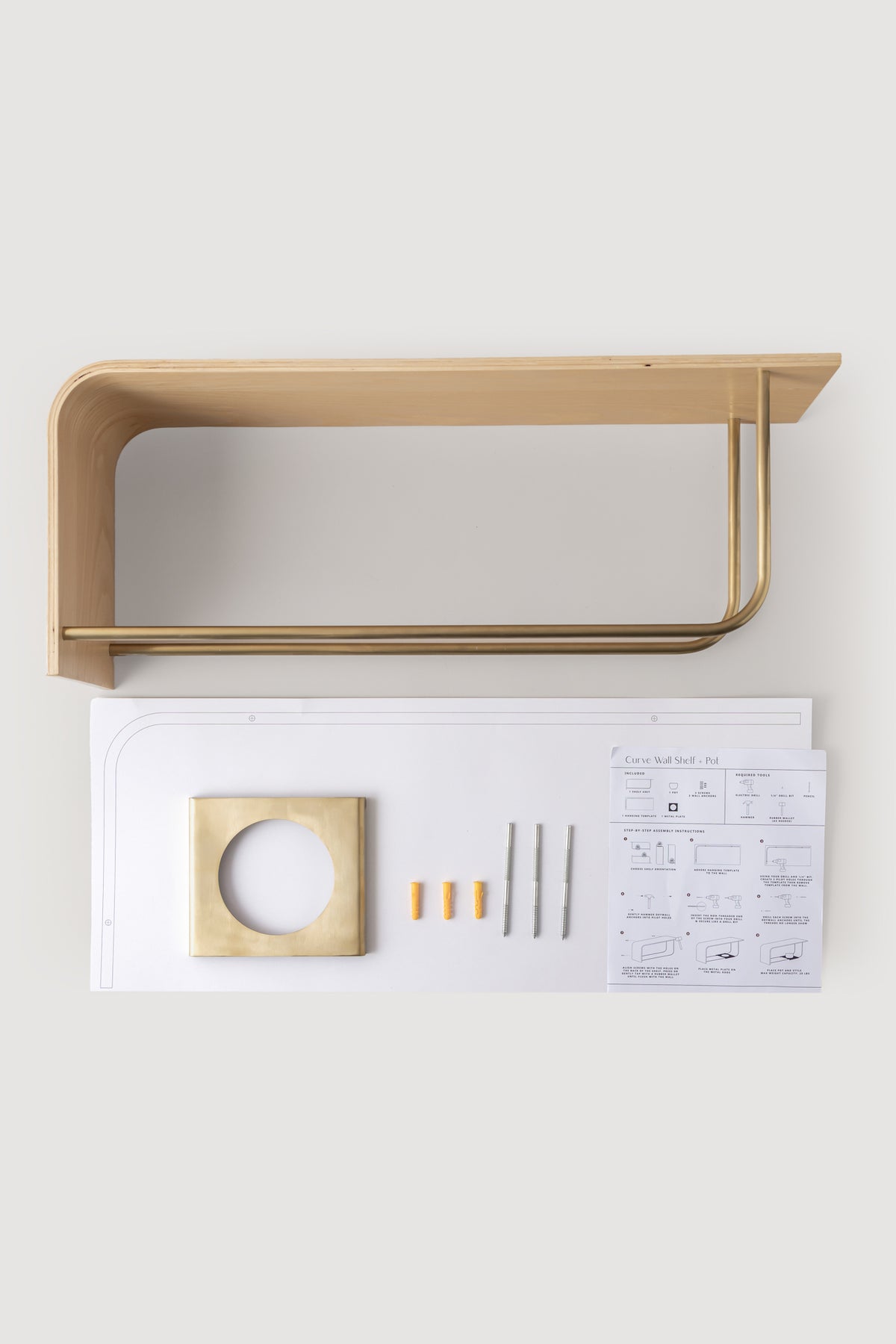 Curve Wall Shelf + Pot