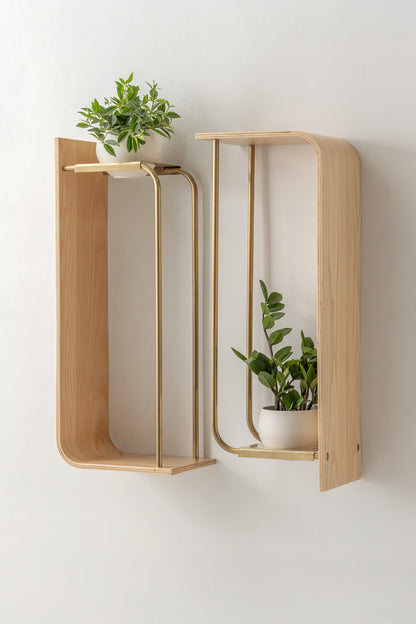 Curve Wall Shelf + Pot Duo