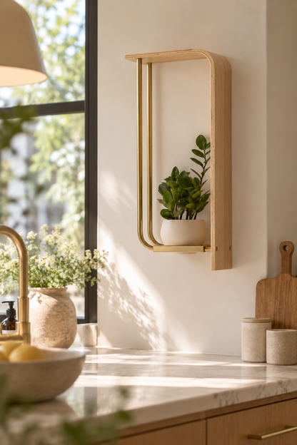 Curve Wall Shelf + Pot