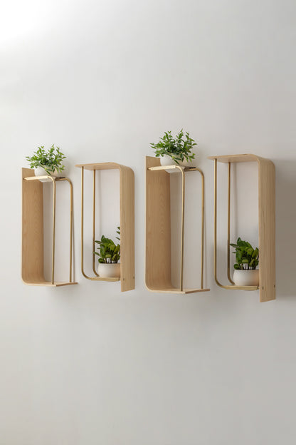 Curve Wall Shelf + Pot Quad