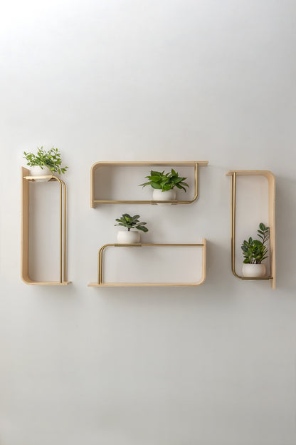 Curve Wall Shelf + Pot Quad