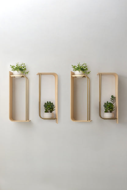 Curve Wall Shelf + Pot Quad