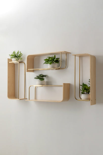 Curve Wall Shelf + Pot Quad