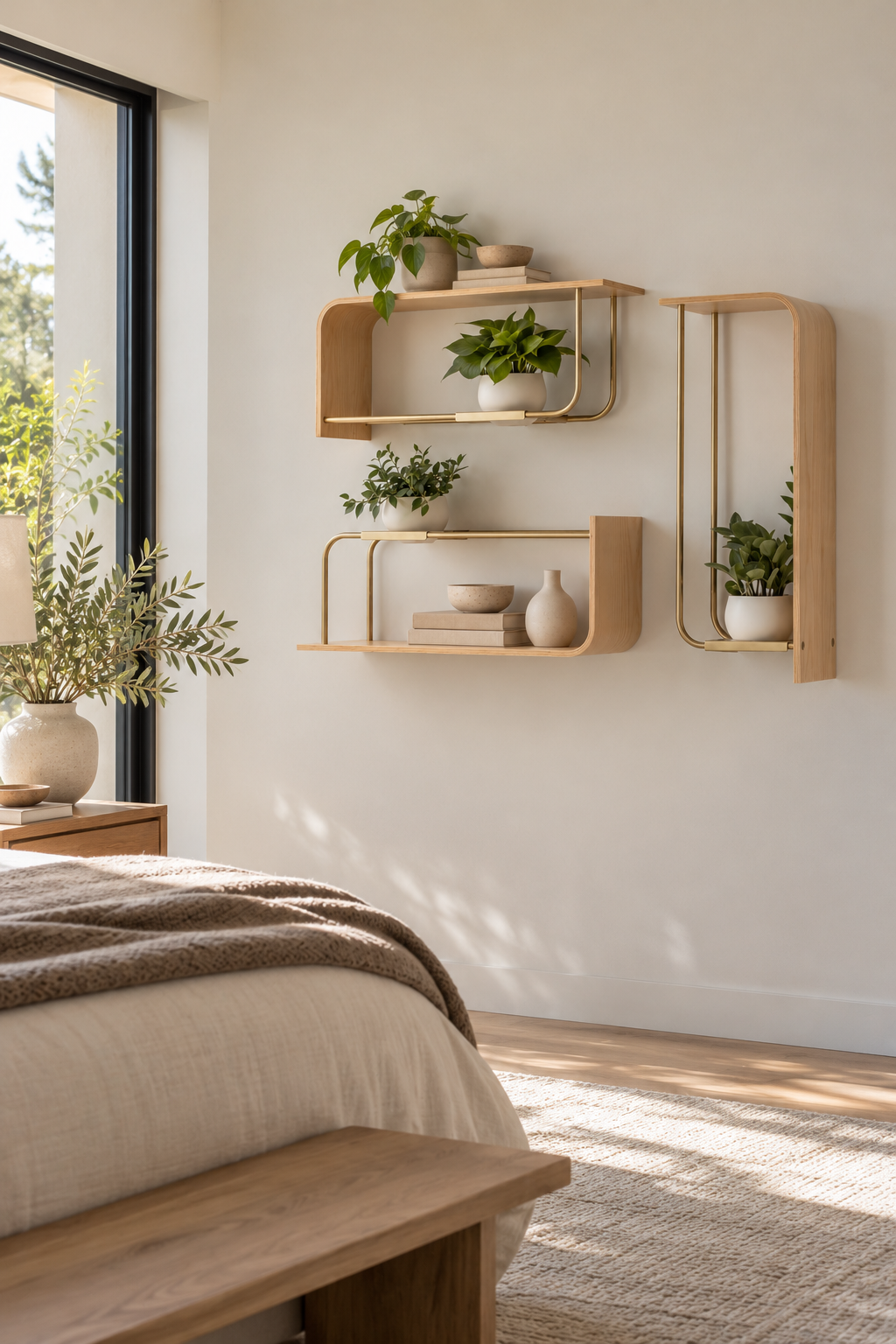Curve Wall Shelf + Pot Trio