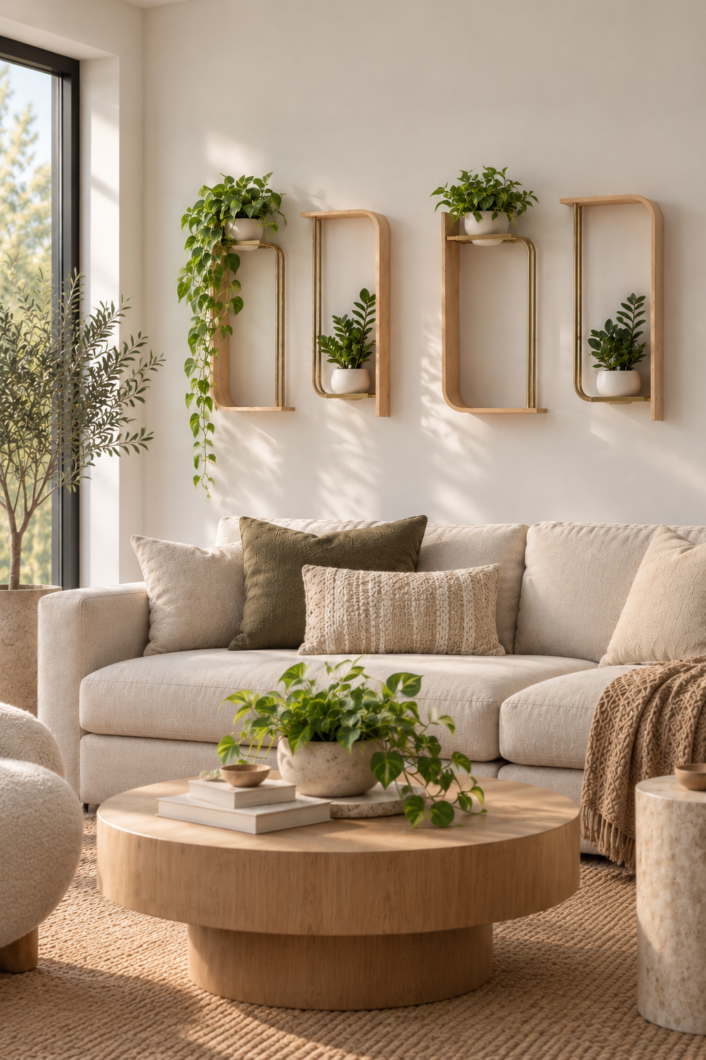 Curve Wall Shelf + Pot Quad
