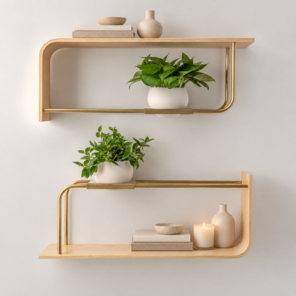 Curve Wall Shelf + Pot Duo