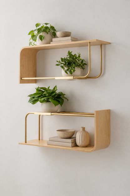 Curve Wall Shelf + Pot Duo