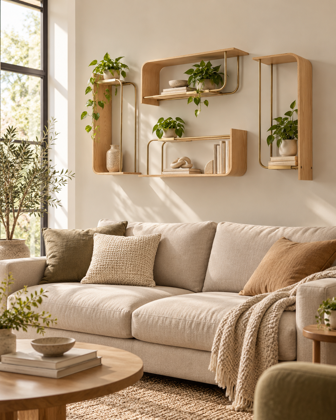 Curve Wall Shelf + Pot Quad