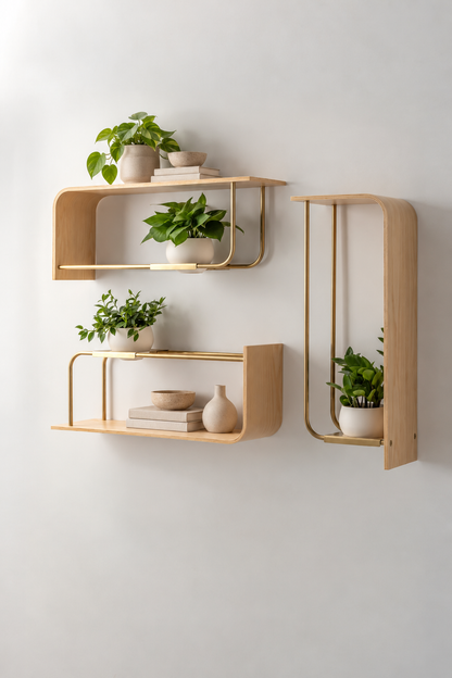 Curve Wall Shelf + Pot Trio