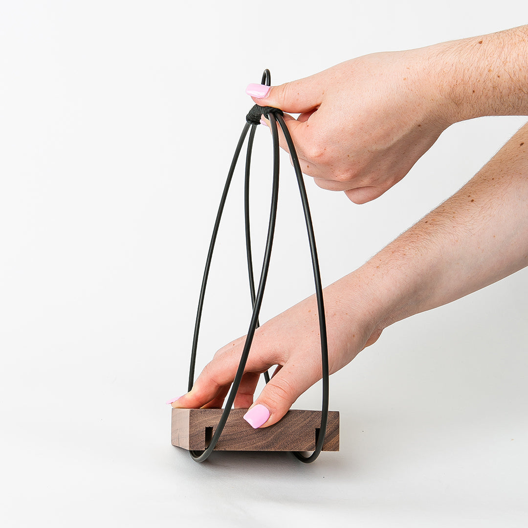 braid and wood plant hanger Plant Hanger (Light & Airy)